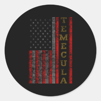 Sticker Rond Drapeau américain de Temecula patriotique