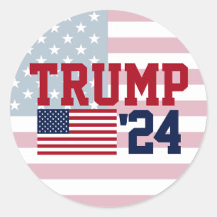 Sticker Rond Drapeau américain Donald Trump 2024