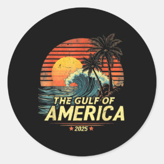 Sticker Rond Drapeau Américain Du Golfe Des États-Unis Mexique