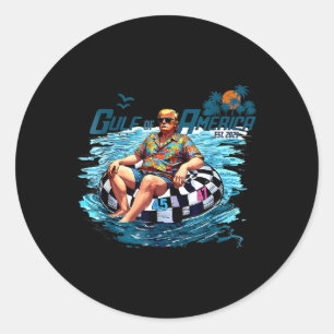 Sticker Rond Drapeau Américain Du Golfe Des États-Unis Mexique