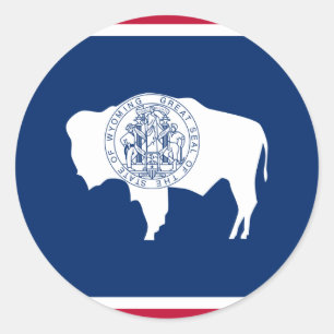 Sticker Rond Drapeau américain du Wyoming