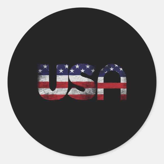 Sticker Rond Drapeau Américain États-Unis D'Amérique US 4E (Devant)