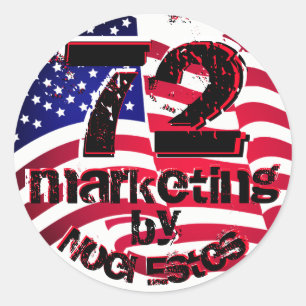 Sticker Rond drapeau américain Etats-Unis d'étiquette