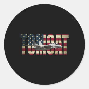 Sticker Rond Drapeau américain F-14 Tomcat Us