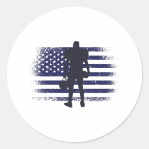 Sticker Rond Drapeau américain Fan Jersey Shirt USA