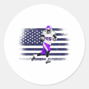 Sticker Rond Drapeau américain Fan Jersey Shirt USA