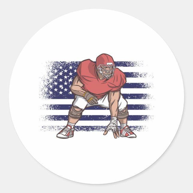 Sticker Rond Drapeau américain Fan Jersey Shirt USA (Devant)
