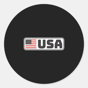 Sticker Rond Drapeau américain Fierté des Américains patriotiqu