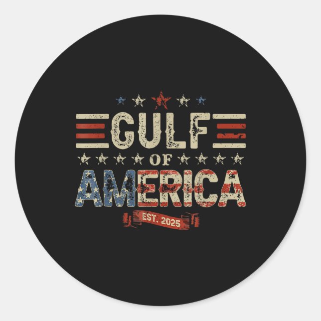 Sticker Rond Drapeau Américain G 2025 Du Golfe Des Etats-Unis E (Devant)