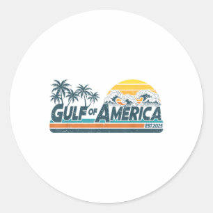 Sticker Rond Drapeau Américain G 2025 Du Golfe Des Etats-Unis E