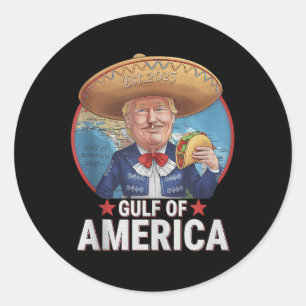 Sticker Rond Drapeau Américain G 2025 Du Golfe Des Etats-Unis E