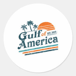 Sticker Rond Drapeau Américain G 2025 Du Golfe Des Etats-Unis E