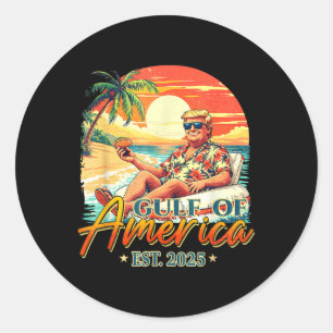 Sticker Rond Drapeau Américain G 2025 Du Golfe Des Etats-Unis E
