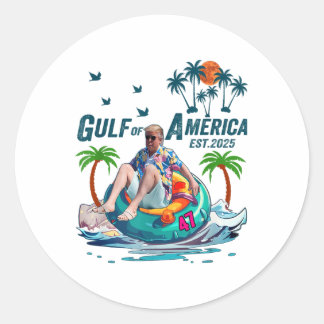 Sticker Rond Drapeau Américain G 2025 Du Golfe Des Etats-Unis E