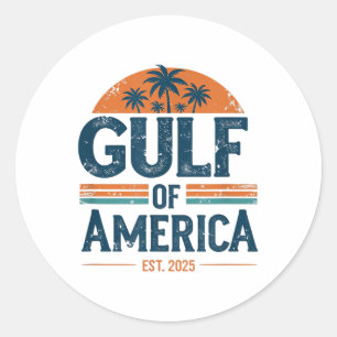 Sticker Rond Drapeau Américain G 2025 Du Golfe Des Etats-Unis E