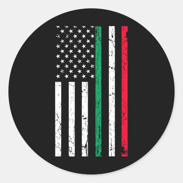 Sticker Rond Drapeau Américain Italien American Pride 4 Juillet (Devant)