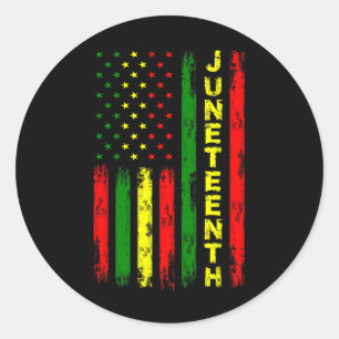 Sticker Rond Drapeau américain Jour de la Liberté Noire 19 juin