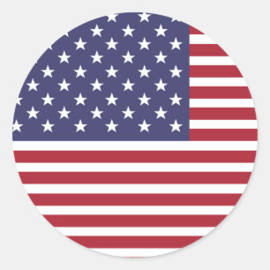 Sticker Rond Drapeau américain Jour de l'Indépendance du 4 juil