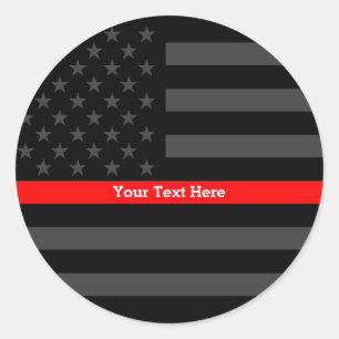 Sticker Rond Drapeau américain noir personnalisé Accent mince