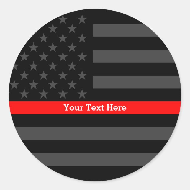 Sticker Rond Drapeau américain noir personnalisé Accent mince (Devant)
