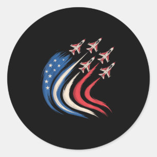Sticker Rond Drapeau américain patriotique Jeu de chasse 4 juil