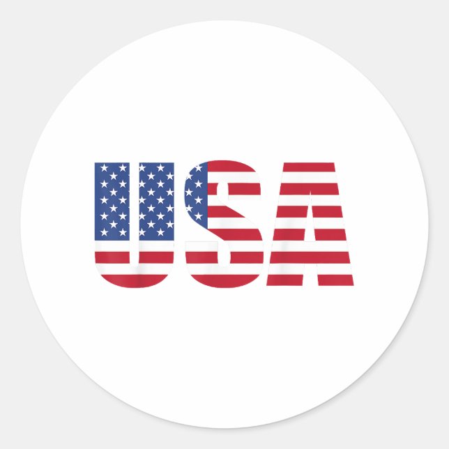 Sticker Rond Drapeau Américain Patriotique Pour Hommes Femmes E (Devant)