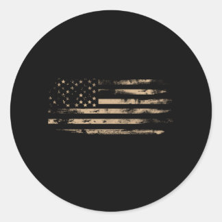 Sticker Rond Drapeau Américain Perturbé Drapeaux Usa Patriotiqu