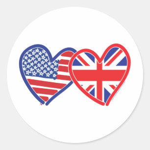 Sticker Rond Drapeau américain plat Union Jack