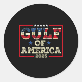 Sticker Rond Drapeau américain rétro Golfe Est 2025