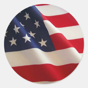Sticker Rond Drapeau américain. Vieux Gloire !
