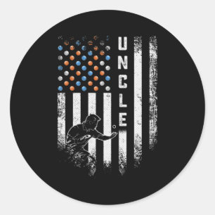 Sticker Rond Drapeau américain vintage Fier Ping Pong Oncle