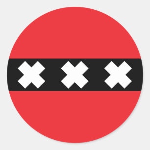Sticker Rond Drapeau Amsterdam