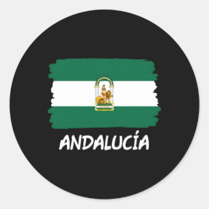 Sticker Rond Drapeau Andalousie
