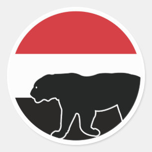 Sticker Rond Drapeau animal national du Yémen léopard