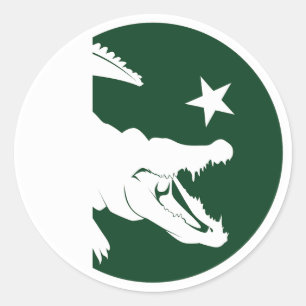 Sticker Rond Drapeau animal national pakistanais Crocodile