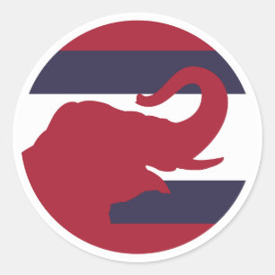 Sticker Rond Drapeau animal national thaïlandais asiatique Thaï