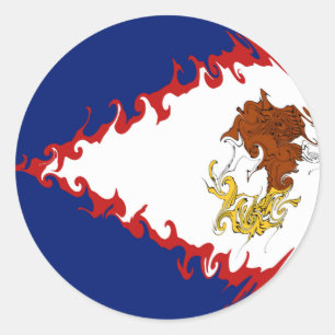 Sticker Rond Drapeau annuel des Samoa américaines