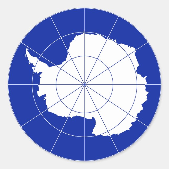 Sticker Rond Drapeau antarctique de Traité. L'Antarctique (Devant)