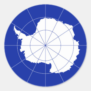 Sticker Rond Drapeau antarctique de Traité. L'Antarctique