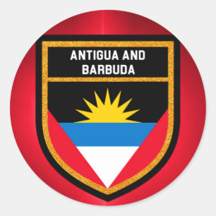 Sticker Rond Drapeau Antigua-Et-Barbuda