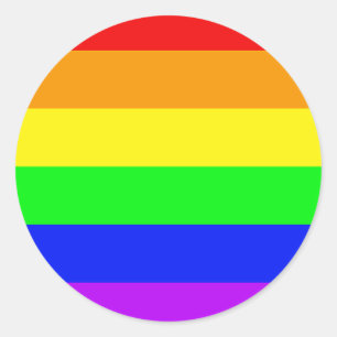 Sticker Rond Drapeau arc-en-ciel
