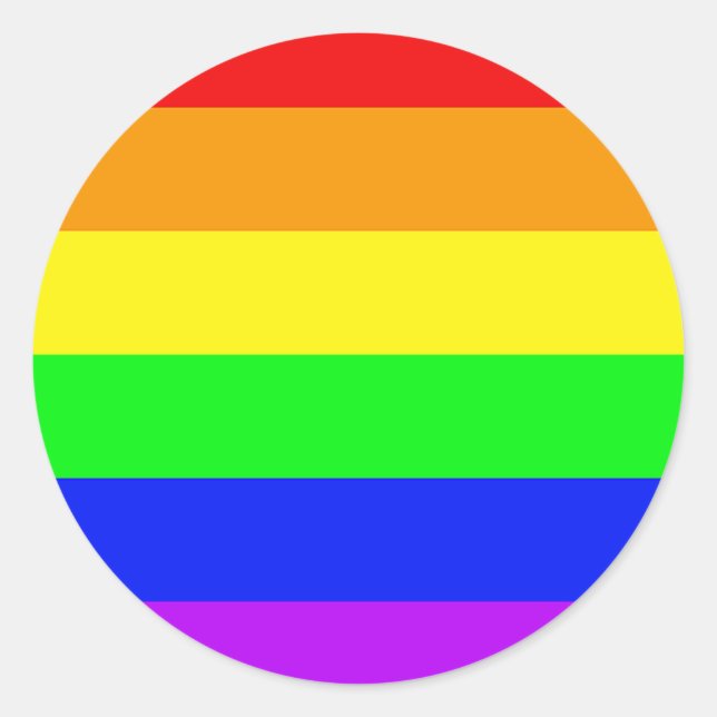 Sticker Rond Drapeau arc-en-ciel (Devant)