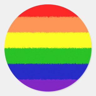 Sticker Rond Drapeau arc-en-ciel