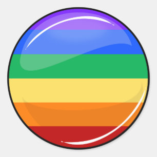 Sticker Rond Drapeau arc-en-ciel rond Gay Lgbt Pride