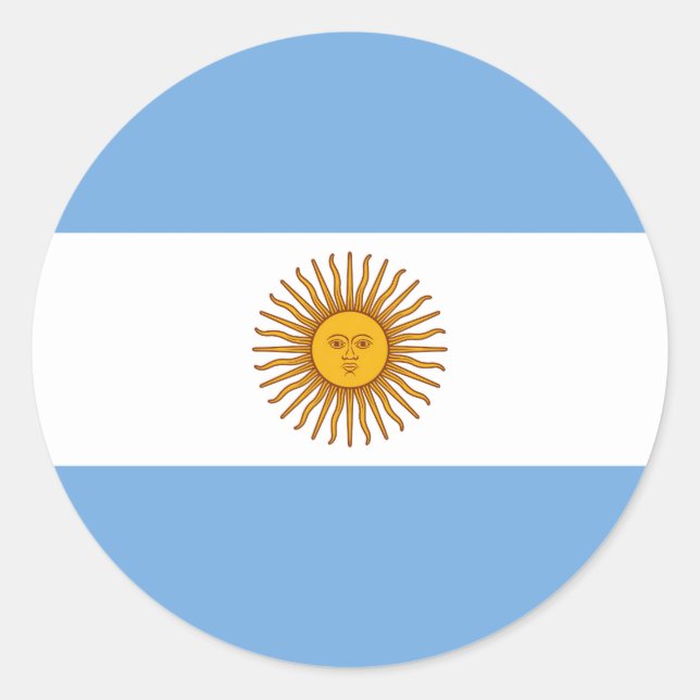Sticker Rond Drapeau Argentine (Devant)