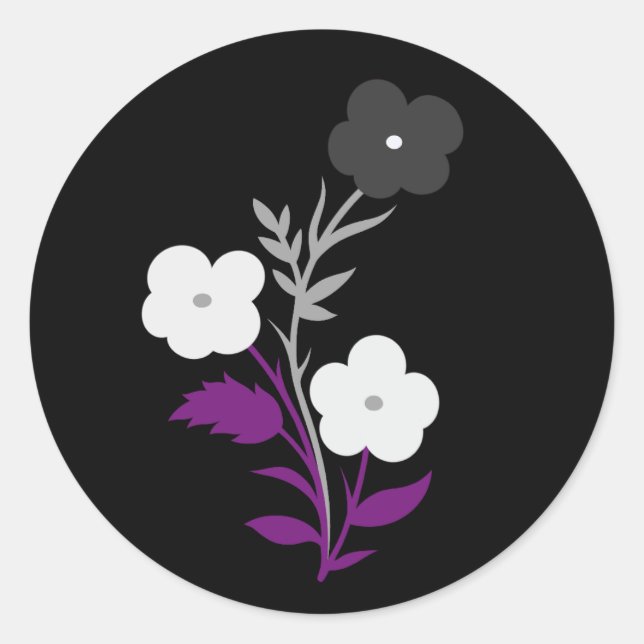 Sticker Rond Drapeau Asexuel subtil (Devant)