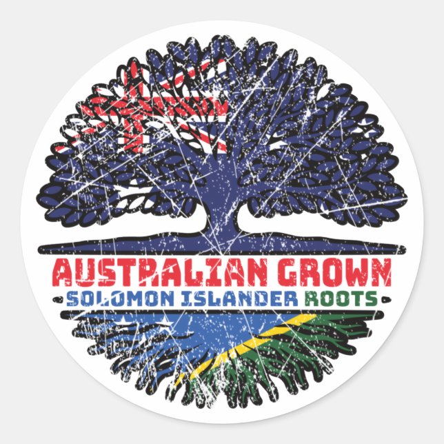 Sticker Rond Drapeau australien de l'île Salomon (Devant)