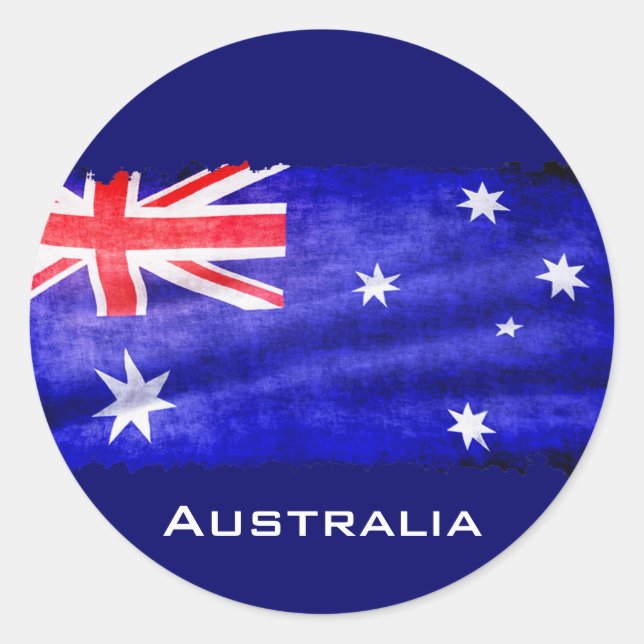 Sticker Rond Drapeau australien, drapeau australien, drapeau pa (Devant)
