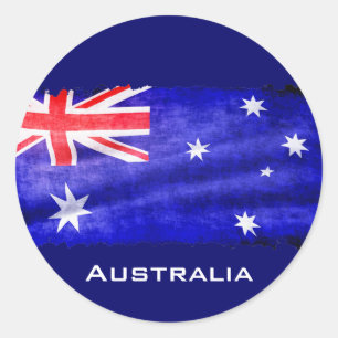Sticker Rond Drapeau australien, drapeau australien, drapeau pa