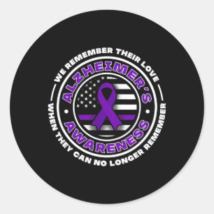 Sticker Rond drapeau avec rubans violets pour la sensibilisatio
